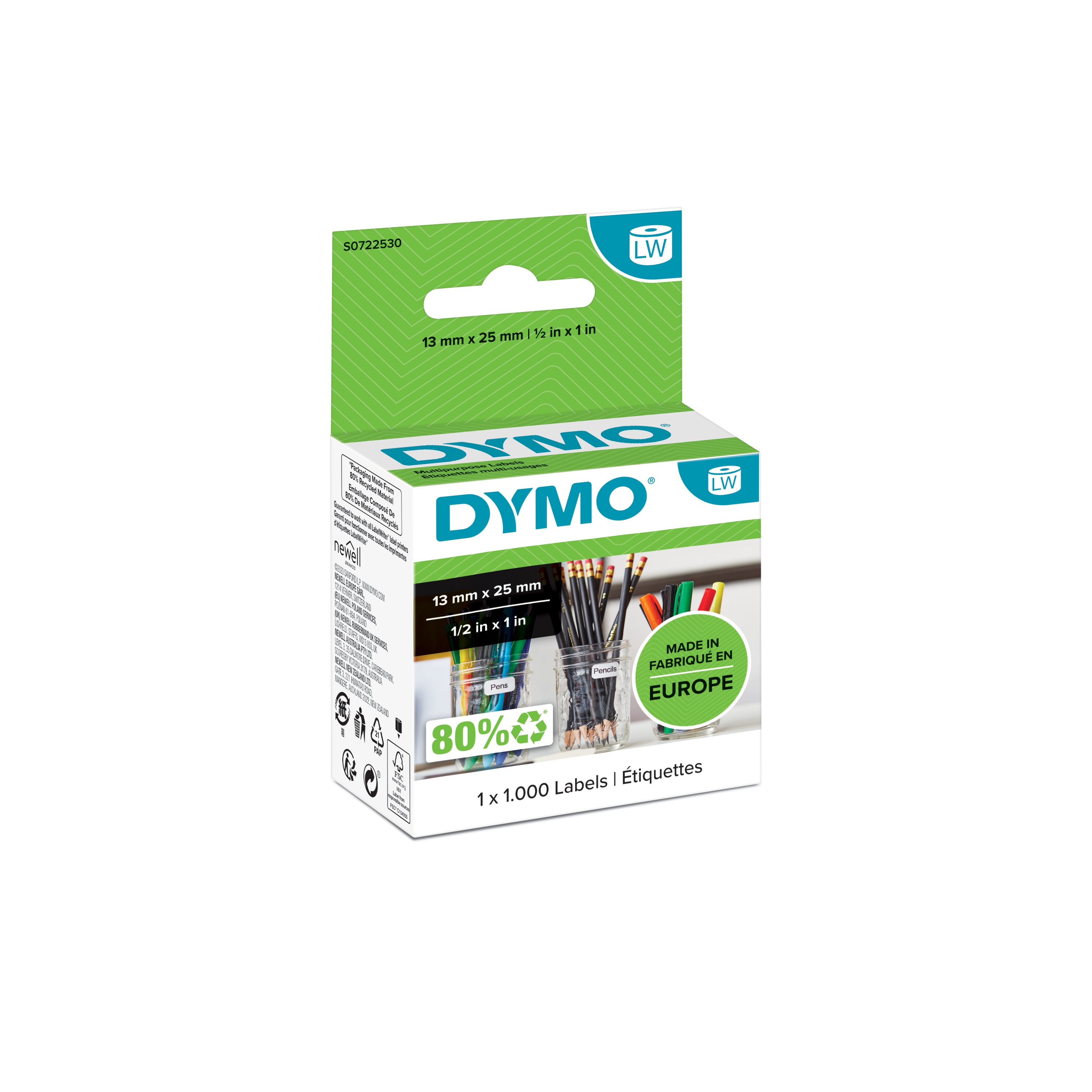 DYMO LabelWriter™ LW Çok Amaçlı Etiket, 1000 etiket/paket